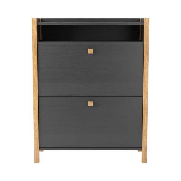 Scarpiera grigio scuro con due cassetti Bode - Woodman-image-2