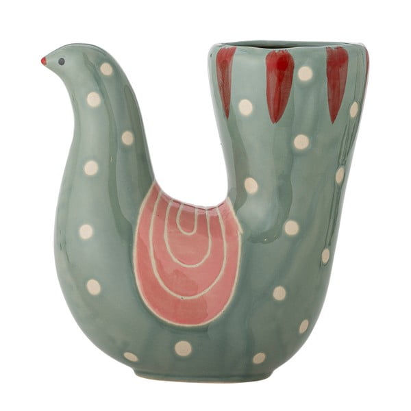 Vaso in gres verde dipinto a mano (altezza 19 cm) Trudy - Bloomingville