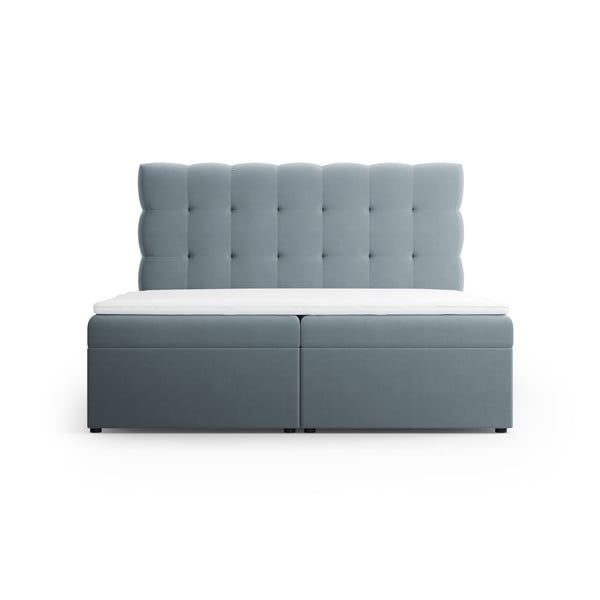 Letto boxspring azzurro con contenitore 160x200 cm Bali - Cosmopolitan Design-image-2