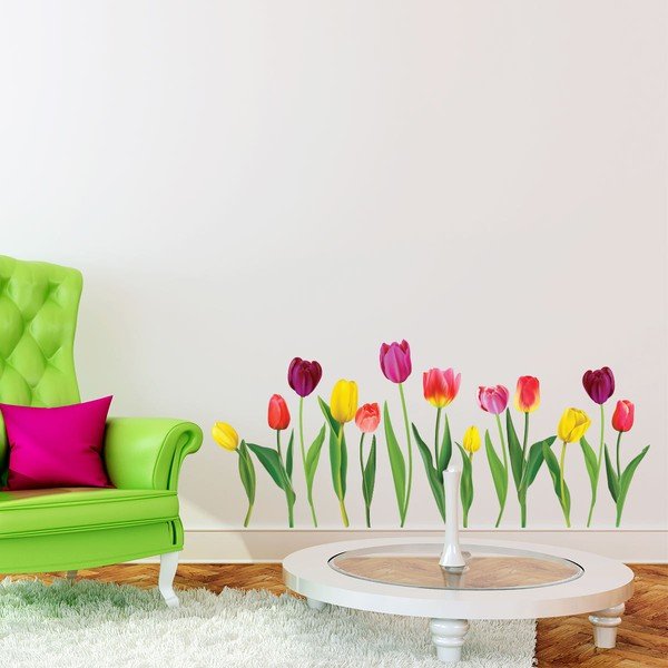Set di adesivi da parete Tulipani colorati - Ambiance-image-1