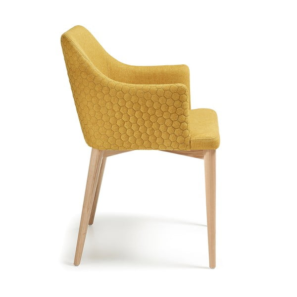 Sedia da pranzo giallo senape Danai - Kave Home-image-2
