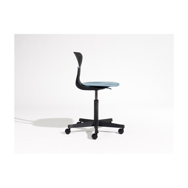 Sedia girevole per bambini blu e nera su ruote Ray - Flexa-image-1