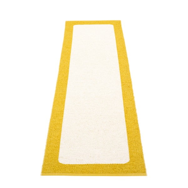 Passatoia da interno/esterno color senape/color crema 70x240 cm Ilda Mustard – Pappelina