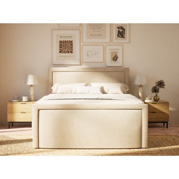 Letto boxspring beige con contenitore 180x200 cm Fresco – Maison de Rêve-image-4