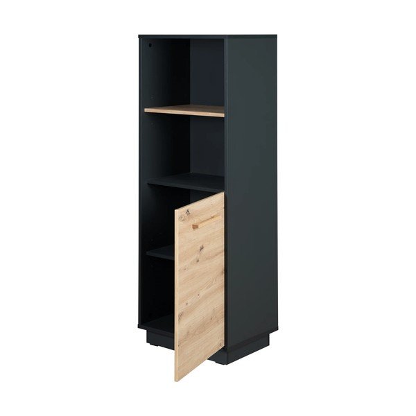 Libreria per bambini in rovere decorato in colore antracite-naturale 55x150 cm Lenn - Roba-image-3