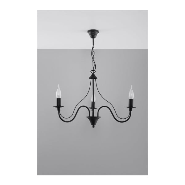 Lampadario nero in metallo ø 60 cm Fiorano – Sollux-image-2