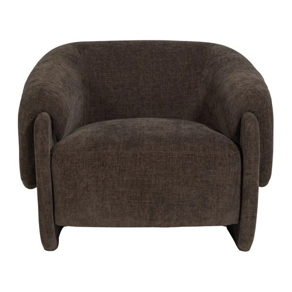 Poltrona marrone scuro con rivestimento in ciniglia Moru – WOOOD-image-3