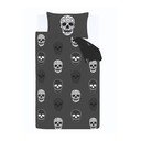 Set copripiumino e federa da bambini grigio scuro per letto singolo 135x200 cm Skulls – Catherine Lansfield