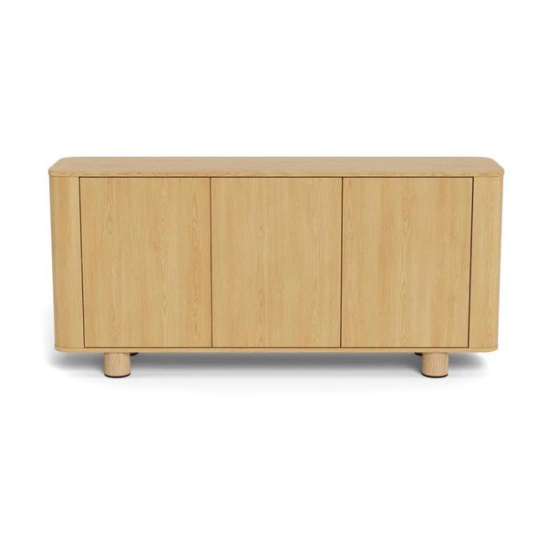 Credenza di colore naturale con effetto rovere 160x75x40 cm Atmore – Actona-image-3