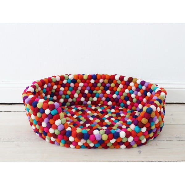 Letto in lana rosso scuro Ball Pet Basket, 80 x 60 cm - Wooldot