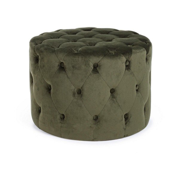 Poggiapiedi verde scuro con rivestimento in velluto Lorella – Yes Everyday