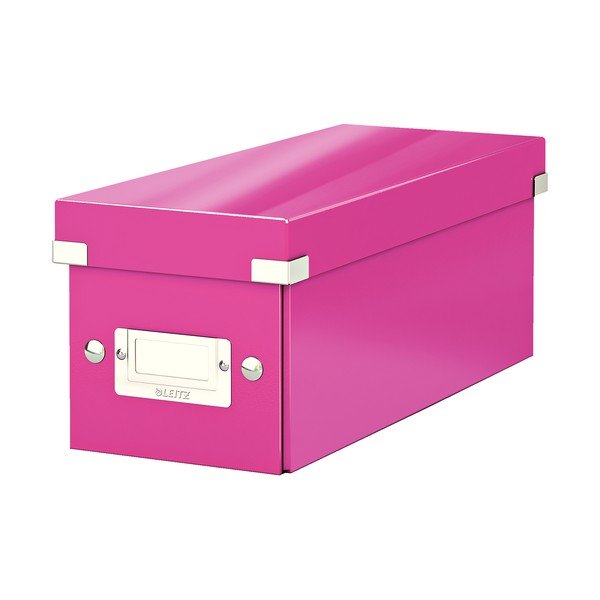 Scatola porta CD rosa con coperchio, lunghezza 35 cm Click&Store - Leitz