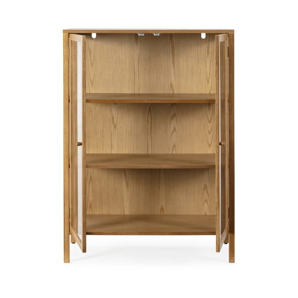 Vetrina di colore naturale con effetto rovere 90x126x40 cm Ceci – MOME-image-4