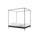 Letto matrimoniale nero in acciaio senza testiera/con baldacchino con rete inclusa 180x200 cm Eton – noo.ma