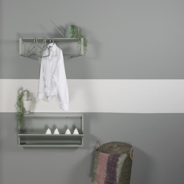 Scarpiera verde polveroso in metallo con ante ribaltabili 75x37,5x12,5 cm Billy – Spinder Design-image-4