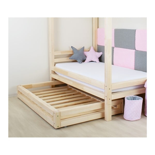 Set di cassetti laccati sotto il letto e 4 gambe allungate, per letto 90 x 180 cm - Benlemi-image-2