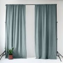 Tenda blu polveroso in lino 140x300 cm Blue Fog – Linen Tales