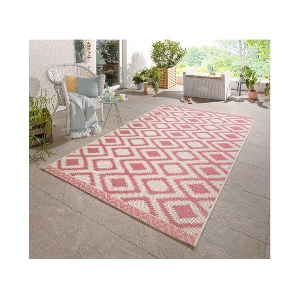 Tappeto da esterno rosso e crema Isle, 140 x 200 cm - NORTHRUGS-image-4