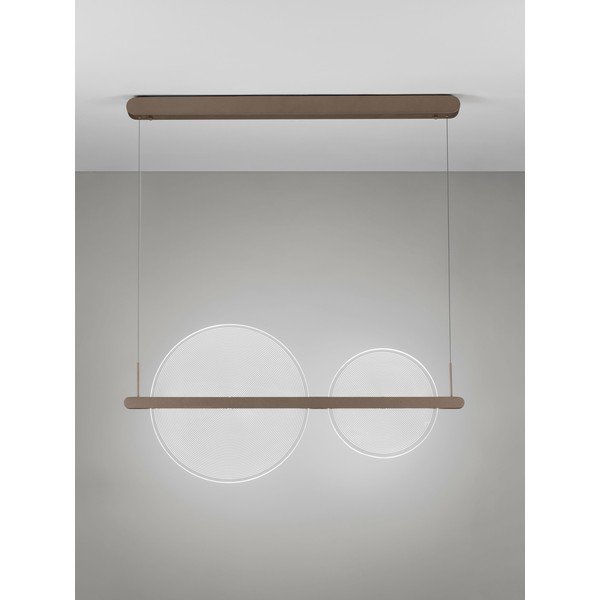 Lampadario LED marrone in alluminio con paralume in vetro acrilico con intensità regolabile Noah – Nova Luce-image-4