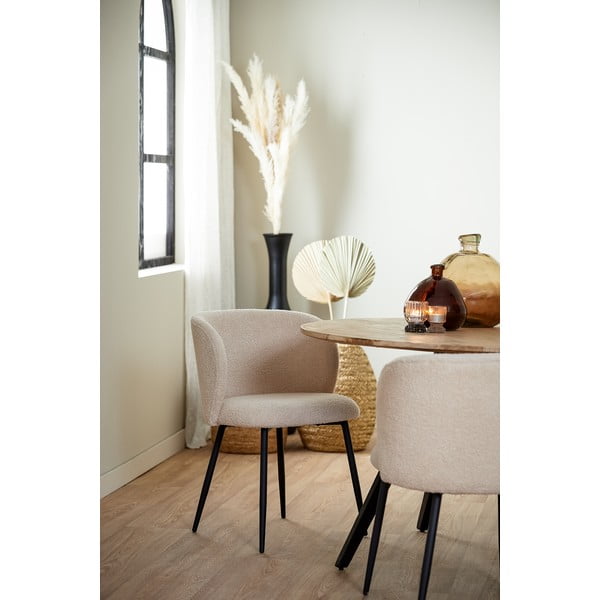 Sedia da pranzo beige in imbottito Elyna – Light & Living-image-1