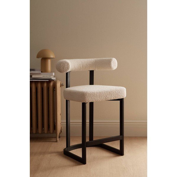 Sgabello da bar bianco e nero imbottito (altezza della seduta 66 cm) Parie – Ellos Home-image-1