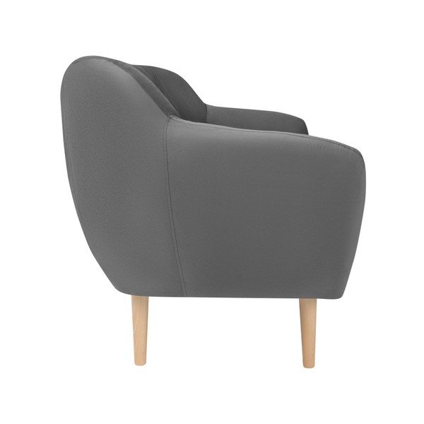Divano in velluto grigio, 158 cm Sardaigne - Mazzini Sofas-image-3