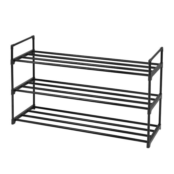 Scaffale in metallo nero per 12 paia di scarpe, larghezza 92 cm - Songmics