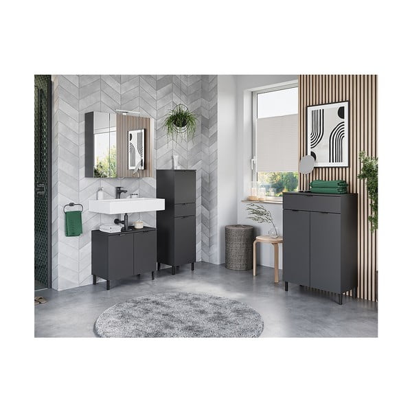 Mobile da lavabo antracite 60x56 cm Arcena - Germania-image-4