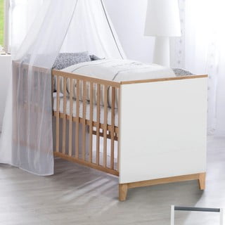Lettino in legno di faggio bianco e naturale 70x140 cm Finn - Roba