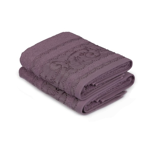 Set di 2 asciugamani in cotone viola Yosemine, 50 x 90 cm - Soft Kiss