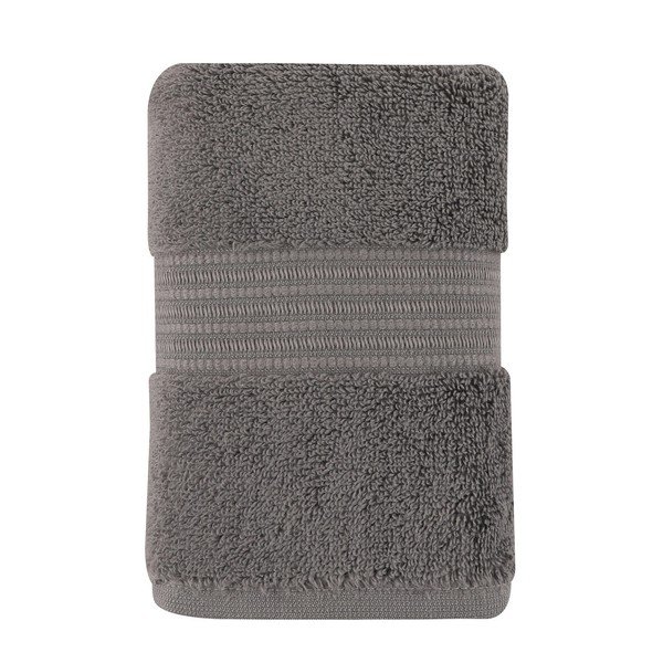 Asciugamano in cotone grigio scuro 50x30 cm Chicago - Foutastic-image-3