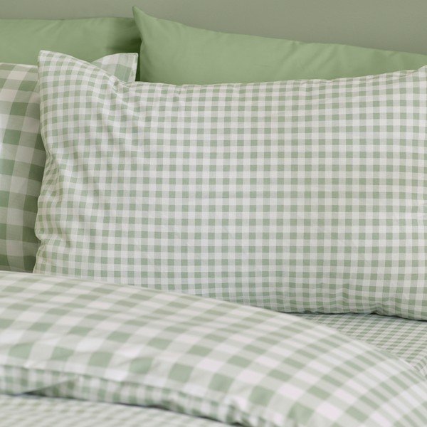 Set copripiumino e federa verde per letto matrimoniale 3 pezzi 200x200 cm Bamford Gingham Check – Catherine Lansfield-image-3