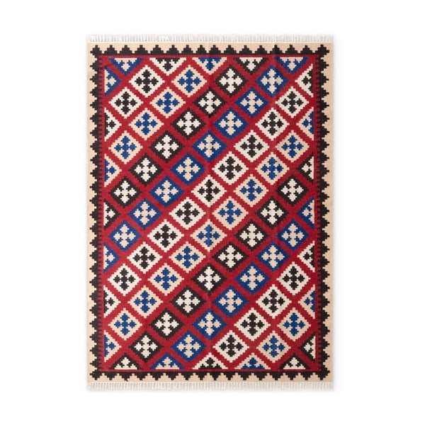 Tappeto rosso in lana reversibile/tessuto a mano 120x170 cm Kamal Rami – Nouristan