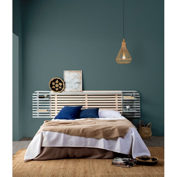 Testiera in pino grigio chiaro/naturale 240x62 cm Dimas - Marckeric-image-1