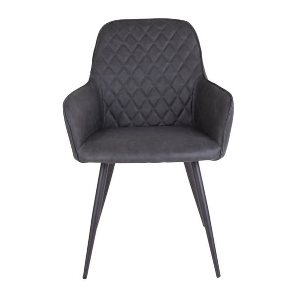 Set di sedie da pranzo grigio scuro in imbottito con braccioli 2 pz Harbo – House Nordic-image-3