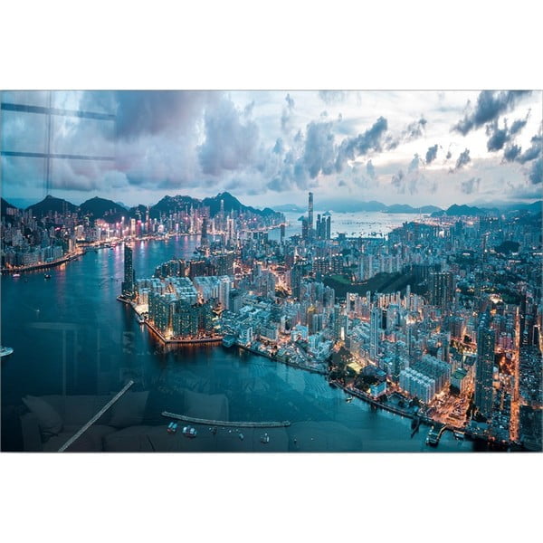 Pittura su vetro 70x50 cm Hongkong - Wallity