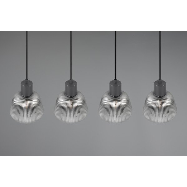 Lampadario nero con paralume in vetro ø 15 cm Tarifa - Trio-image-3