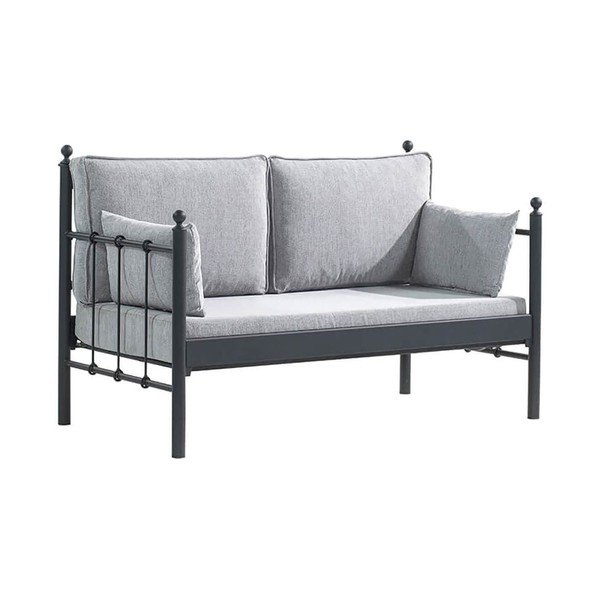 Set da giardino in nero e grigio chiaro per 4 persone Lalas - Floriane Garden-image-3