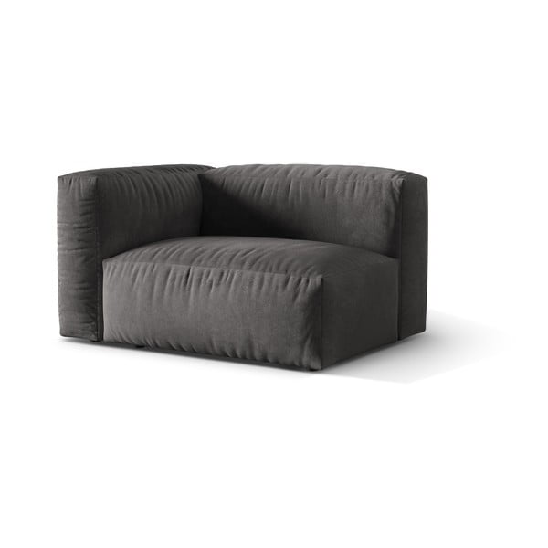 Parte divano componibile grigio (con penisola a sinistra) con rivestimento in velluto Martina – Micadoni -image-1