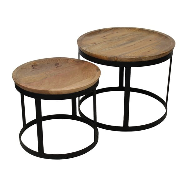 Set di 2 tavolini in legno e metallo Zen - HSM collection
