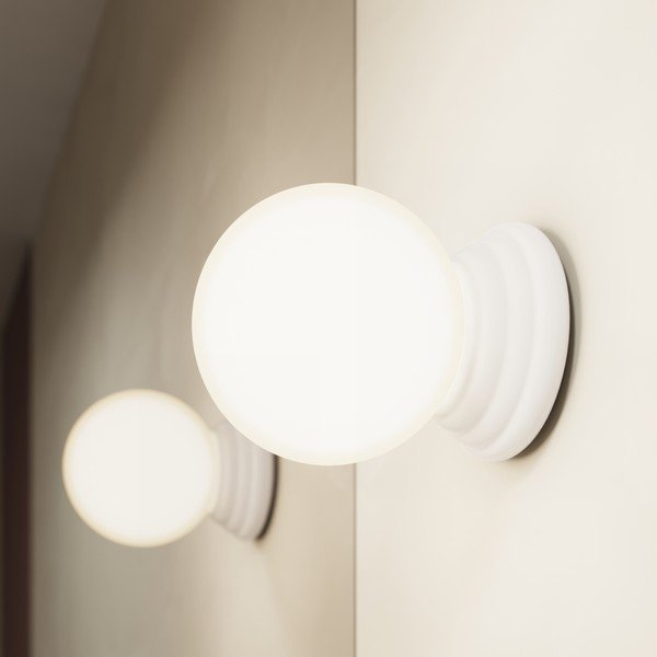 Lampada da parete bianca in ceramica ø 12 cm Farsa – Sollux-image-2