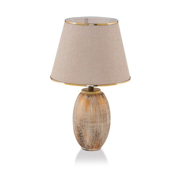 Lampada da tavolo color crema/dorata con paralume in tessuto (altezza totale 50 cm) Yakamoz – Opviq lights-image-2