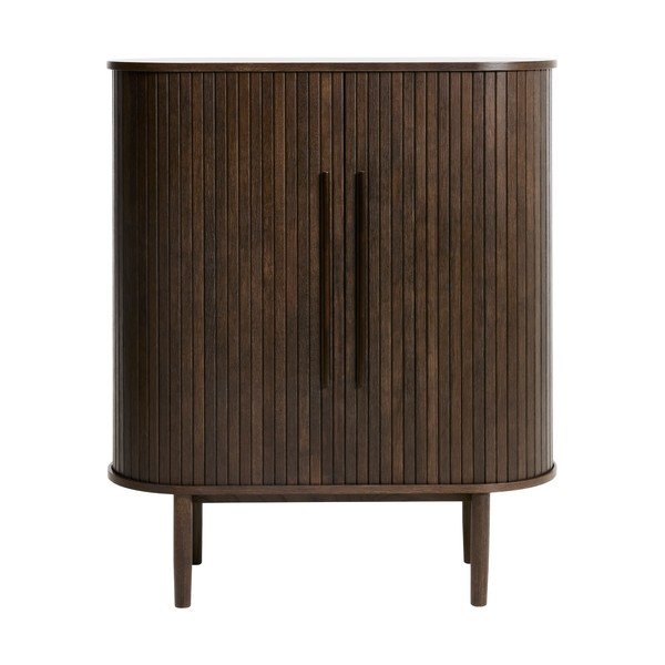 Armadietto colore naturale scuro con effetto rovere con porte scorrevoli 100x118x40 cm Meta – Unique Furniture-image-2
