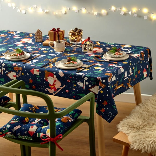Tovaglia in cotone con motivo natalizio 137x229 cm Santa's Christmas Wonderland - Catherine Lansfield-image-1
