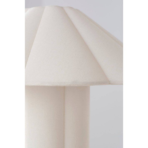 Lampada da tavolo color crema in lino (altezza totale 38 cm) Gerd – Jotex-image-3