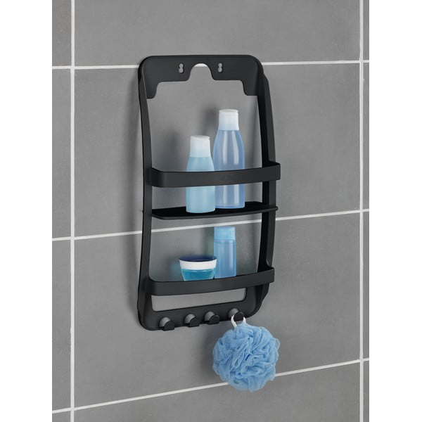 Mensola da bagno da appendere/senza foratura nera in plastica Universal – Wenko-image-2