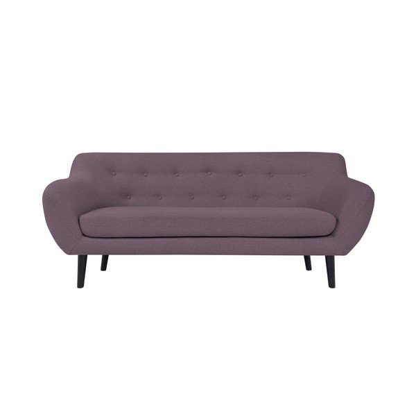 Divano a due posti viola con gambe marroni Piemonte - Mazzini Sofas