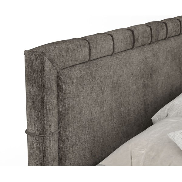 Letto boxspring grigio scuro con spazio contenitivo 160x200 cm Voyage - Maison de Rêve-image-3