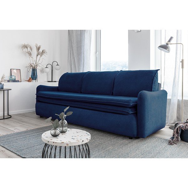 Divano letto in velluto blu navy Tender Eddie - Miuform-image-4