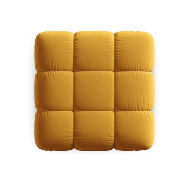 Pouf in velluto giallo Bellis - Micadoni Home-image-4